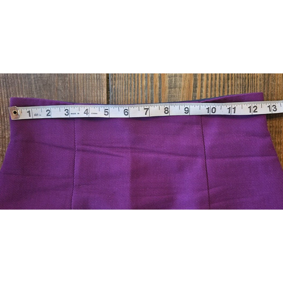 Miu Miu Womens Mini A Line Skirt 38 Purple High Rise Side Zip Cotton Italy US 2 - Picture 8 of 10